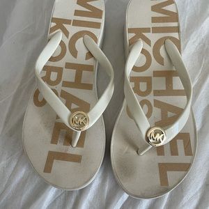 White MK shoes